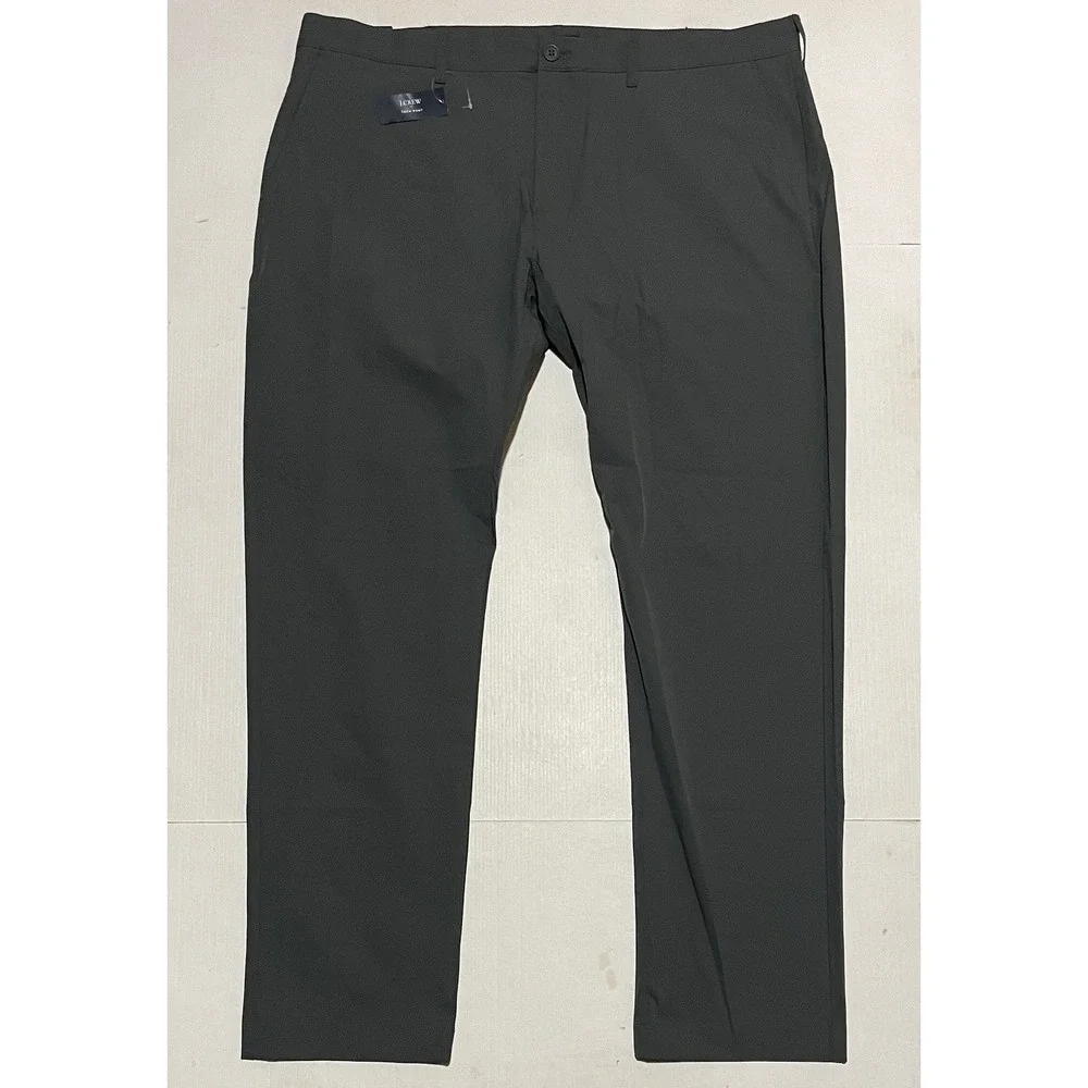 J.Crew Flex Tech Pants Mens 40 X 32 Slim Straight Fit Gray Moisture Wicking NEW